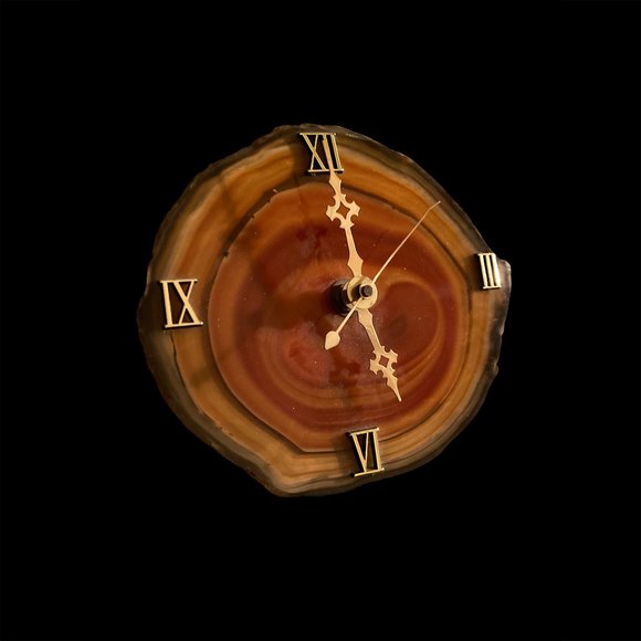 Glazed, Cypress Wood, Raw-edged Clock - Picture 2 of 8